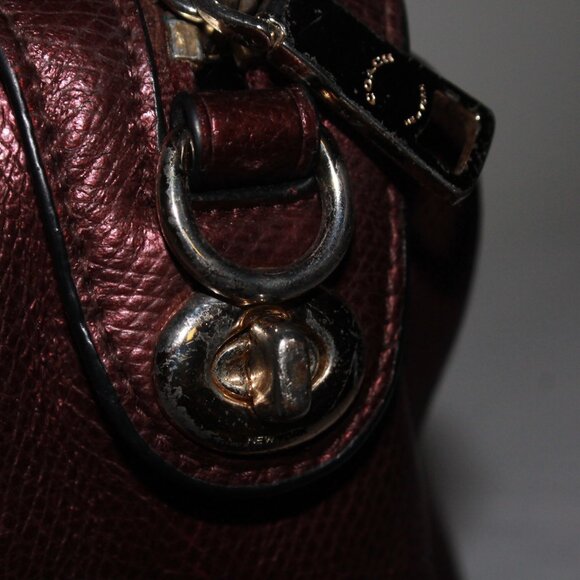 Coach Mini Bennett Metallic Burgundy Satchel bag - Picture 8 of 13